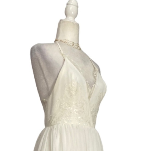 Dress the Population White Maxi Gown Dress Criss Cross Open Back - Picture 11 of 11